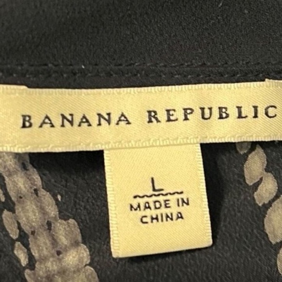 BANANA REPUBLIC Sleeveless Silk Blue Tye Dye Twist Strap Double V Neck Large - Picture 5 of 7